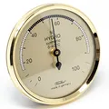 Produktbild: Fischer 150MS - Synthetic-Hygrometer - 68mm Luftfeuchtigkeitsmesser mit messing-farbenem Kunststoffgehäuse Made in Germany
