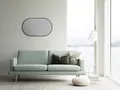 Produktbild: Talos Design Spiegel oval Schwarz 45 x 75 cm – Feuchtraumgeeigneter Wandspiegel für Badezimmer und Garderobe – Hochwertiger Spiegel mit Aluminiumrahmen – Moderner Badspiegel in Schwarz