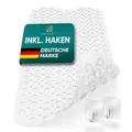 Produktbild: Delluxia Badewannenmatte rutschfest 100 x 40 cm inkl. 2 Haken, Antirutschmatte Badewanne Badewanneneinlage Anti Rutsch Badewanne Matte Farbe Transparent, BPA frei Badewanneneinlage Kinder & Erwachsene