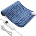 Produktbild: Heizkissen mit Abschaltautomatik, 30x60 cm Wärmekissen Elektrische mit 4-Stunden-Timer und 6 Heizstufen, Heating Pad mit Digitaler Fernbedienung, Waschmaschinenfest Heizkissen Rücken Blau
