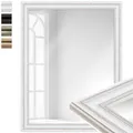 Produktbild: WANDStyle großer Spiegel Weiß, Barock Spiegel, großer Wandspiegel Vintage 70x90 cm, Ganzkörperspiegel, Hängespiegel groß, Badspiegel Holz, Flurspiegel Wand, Mirror H550 - Made in Germany