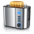 Produktbild: Arendo MANHA COMPACT EL Toaster 2 Scheiben 800W LCD Display kurz Edelstahl