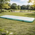 Produktbild: HAGO24 | AirTrack | Turnmatte 400cm Mint | Gymnastikmatte | Tumbling Matte | elektrische Pumpe | Yoga Turnen Pilates | Drop Stitch | 400x100x10cm | Tasche