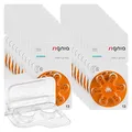 Produktbild: 120x Signia Gr. 13 Hörgerätebatterien, 20x6er Blister PR48 Orange 24606 + EWANTO Aufbewahrungsbox f. 2 Batterien (10, 13, 312, 675), transparente Batteriebox für Knopfzellen < Ø 12 mm x H 6 mm
