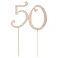 Produktbild: STOBOK 50.Tortendeko Geburtstag - 50th Cake Topper Geburtstag Deko für Frau und Mann,Glitzern Silber Strasssteine Cake Topper für 50. Jahrestag Hochzeits Party Feier Zubehör