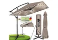 Produktbild: tillvex Sonnenschirm tillvex® Sonnenschirm LED Solar 235 x 235 cm Ampelschirm Gartenschirm, Kurbelschirm Marktschirm wasserdicht 360° drehbar, mit Kurbel & Windschutz Gartenschirm Aluminium, Alu Ampelschirm Ø330 cm Rechteckig mit LED Solar + Abdeckung
