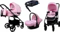 Produktbild: BabyLux® TRAILUX | 4in1 Kinderwagen Set | Light Pink | Kombikinderwagen | Kinderwagenset | Isofix-Basisstation + Buggy + Babywanne + Autositz / Auto-Babyschale