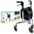 Produktbild: Weinberger Aluminium Rollator mit 3 Rädern, stabil, klappbar, faltbar, Leichtgewicht: 4,2 KG, Wohnung + Draußen, leicht und wendig, Modell: 02217 - Silber