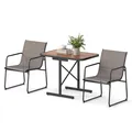 Produktbild: COSTWAY 3-tlg. Gartenmöbel Set, Bistrotisch mit 2 Stühlen, Balkonset mit 2 Stühle & Tisch, Terrassenmöbel, Gartengarnitur, platzsparende Sitzgruppe