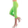 Produktbild: YESET Leggings Damen Capri 3/4 Leggings Baumwolle hoher Bund GRÜN-HELL XL Highwaist-Leggings grün XL