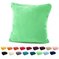 Produktbild: heimtexland Dekokissen Flanell Soft Kuschelkissen Plüsch Kissenbezug, super weich und flauschig, Allergiker geeignet, atmungsaktiv grün 48 cm x 48 cm