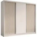 Produktbild: Beautysofa Kleiderschrank Moderner stilvoller eleganter Kleiderschrank mit Schiebetür HELIOS (Vordertür mit Lamellen) B:120/150/160/180/200/240/H:216/T:61cm 240 cm