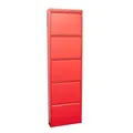 Produktbild: ebuy24 Pisa Schuhschrank mit Klappen/Türen in rot (50x173x16 cm)