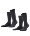 Produktbild: ESPRIT Herren Socken Basic Uni Multipack M So Baumwolle einfarbig 2 Paar, Grau Anthracite Melange 3080, 43-46