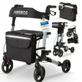 Produktbild: AREBOS Alu Rollator klappbar Leichtgewichtsrollator Laufhilfe Gehhilfe Gehwagen
