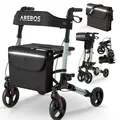 Produktbild: AREBOS Alu Rollator klappbar Leichtgewichtsrollator Laufhilfe Gehhilfe Gehwagen