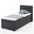 Produktbild: Boxspringbett - anthrazit - H4 - Taschenfederkern - 90x200 cm