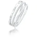 Produktbild: Elli Ring-Set Stapelringe Stacking Bandring 3er Set 925 Silber, Geo silberfarben 54