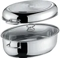 Produktbild: Ovaler Edelstahlbräter, 3in1 inkl. Glasdeckel 38 x 25,5 cm, Edelstahl, poliert - Bräter