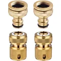 Produktbild: Gartenschlauchanschluss Kupfer 1/2 3/4 Zoll Adapter 4er Pack