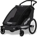 Produktbild: Fahrradanhänger Sportfux, 2 Sitzplätze, Hecktasche Mit Reflektoren Und Schiebegriff, Regen- Und Sonnenschutz, Faltbar Schwarz Fx-fa1 Fuxtec