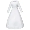 Produktbild: Märchenburg Satinkleid Tulpe-Kommunionkleid, Prinzessinnenkleid m. Bolero Jacke und Reifrock KOMMUNIONKLEID weiß 140