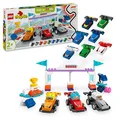Produktbild: LEGO DUPLO Town F1 Team Rennautos mit Rennfahrern - Montessori Spielzeug für Mädchen & Jungen - Lernspielzeug für Kinder ab 2 Jahren - 10 Spielzeug Autos mit Kran, Startlichtern, Siegerpodest - 10445