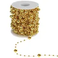 Produktbild: Perlenkette für Weihnachtsbaum - 20 m Perlenkette Weihnachtsbaum Gold für die
