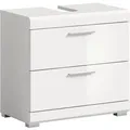 Produktbild: Waschbeckenunterschrank mit Schubladen 60 x 56 x 34 cm Front Weiß Hochglanz FSC®