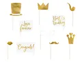 Produktbild: PartyDeco Hochzeit Foto Gadgets Hochzeit Photo Booth Zubehör Kit Halter Requisiten für Parteien Foto-Session Selfie Bräutigam Braut Brautjungfer Glückwunsch Liebe