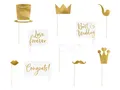 Produktbild: partydeco Papierdekoration, Fotobox Requisiten für Hochzeit 10er Set gold