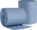 Produktbild: WIPEX Putzpapier BlueTech, universell einsetzbar, 3-lagig, Recyclingpapier, blau, 2 Rollen mit Kern-Ø 280 mm & 500 Tüchern, Tuchformat 380 x 360 mm 137357
