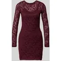 Produktbild: Only Tailliertes Minikleid mit Spitzen-Detail Modell 'BLAISE' in Bordeaux, Größe M