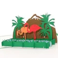 Produktbild: Pop Up Karte „Flamingos“ - 3D Grußkarte, Glückwunschkarte, Geburtstagskarte, Reisegutschein Florida, Sardinien, Geschenkgutschein, Flamingo Karte zum Geburtstag