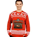 Produktbild: Digital Dudz Knistern Kamin Rot Weihnachten Pullover App Verbunden Strickpullover - Mittel