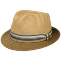 Produktbild: Stetson Licano Toyo Trilby Strohhut Herren Fedora UV-Schutzfaktor 40+ Ripsband Zweifarbig Krempe Frühjahr Sommer braun XXL (62-63 cm)