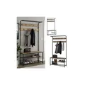 Produktbild: Vicco Garderobe Fyrk, 100 x 190 cm, Eiche Schwarz, Ablage, Bank & Schuhregal, Industrial