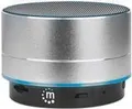 Produktbild: Manhattan Metallic Bluetooth Speaker (Clearance Pricing), Splashproof, Range 10m, microSD card reader, Aux 3,5mm connector, USB-A charging cable included (5V charging), Silver, Three Years Warranty - Lautsprecher - tragbar - kabellos - Bluetooth - Silber - Sonderaktion (165327)