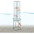 Produktbild: Relaxdays Fischsäule, H x D: 61,5 x 20 cm, Acryl, Metall, Fischturm für Gartenteich, Teich Dekoration, transparent/grau - Transparent