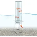 Produktbild: Fischsäule, H X D: 61,5 X 20 Cm, Acryl, Metall, Fischturm Für Gartenteich, Teich Dekoration, Transparent/grau - Relaxdays