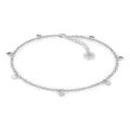 Produktbild: SERASAR Fußkettchen Damen Schmuck Kreis Kette 925 Sterling Silber 18 Karat Gold Fussketterl Fusskette Mädchen Geschenk Idee Geburtstagsgeschenk für Frauen Rund Münzen