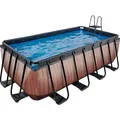 Produktbild: EXIT Wood Pool Braun 400 x 200 x 122 cm m. Sandfilterpumpe