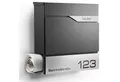 Produktbild: NewHabitat Briefkasten Moderner Wandbriefkasten Personalisierbar Anthrazit RAL7016 (Komplettset, Modell: Manhattan), Rostfrei