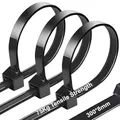 Produktbild: Kabelbinder Schwarz 300 mm × 8 mm, Kabelbinder UV Beständig Ultra Stark mit 75 kg Zugfestigkeit, 100 Stück Schwarze Cable Ties Selbsthemmend für Kabelmanagement,Gartenarbeit,Wohnen,Werkstätten