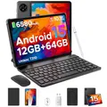Produktbild: DOOGEE Tab A9 Tablet 10 Zoll Android 15, Tablet mit Tastatur/Stift/Maus/Hülle, 12GB RAM+64GB ROM(TF 2TB), 6580mAh, Unisoc T310, Dual Speaker, 5G WiFi, HD IPS Display, 8MP, GMS, BT5.0, 3.5mm, Face ID