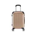 Produktbild: Flexot® Flex-2045 Handgepäck Kabinentrolley Koffer (16 Farben zur Auswahl) Zwillingsrollen Reisekoffer Bordcase Koffer Trolley Hartschale (M, Gold)