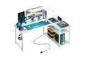 Produktbild: GTPLAYER Gamingtisch Eckschreibtisch Schreibtisch mit Regal USB-Ladeanschluss und Steckdose (1 Tisch), 120cm Computertisch L Form, PC Tisch für Büro, Heimbüro