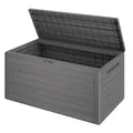 Produktbild: DeubaXXL DE Gartenbox Woody 280L Grau Holzoptik wasserdicht 108981