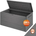 Produktbild: CASARIA® Gartenbox Auflagenbox Griffe Verschlussvorrichtung Garten Box Grau