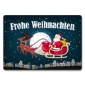 Produktbild: Frohe Weihnachten Fußmatte randlos mit Weihnachtsmann Motiv Fußmatte Fussmatte